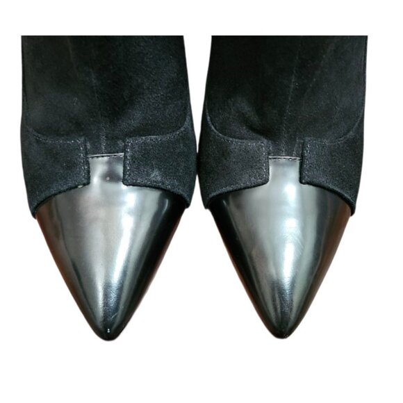 alice olivia black Suede Leather heeled Boots bootie size EU 40/US 9.5 - Picture 5 of 14